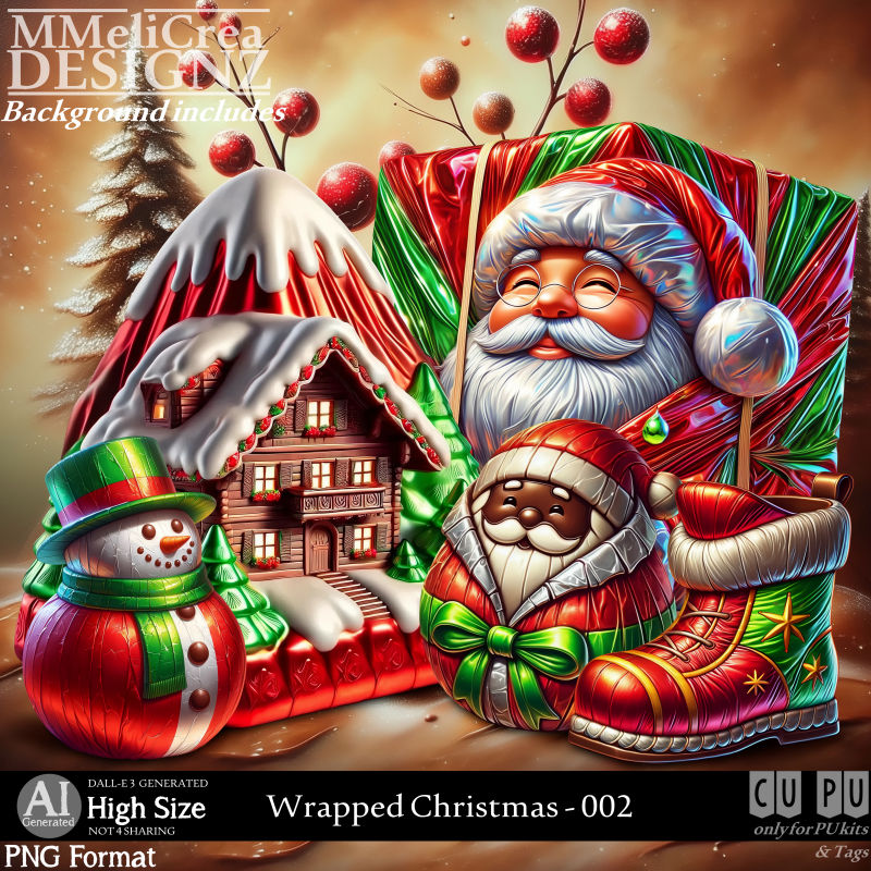 (image for) AI - Wrapped Christmas - CU002 (CU4PU/PNG/PACK)
